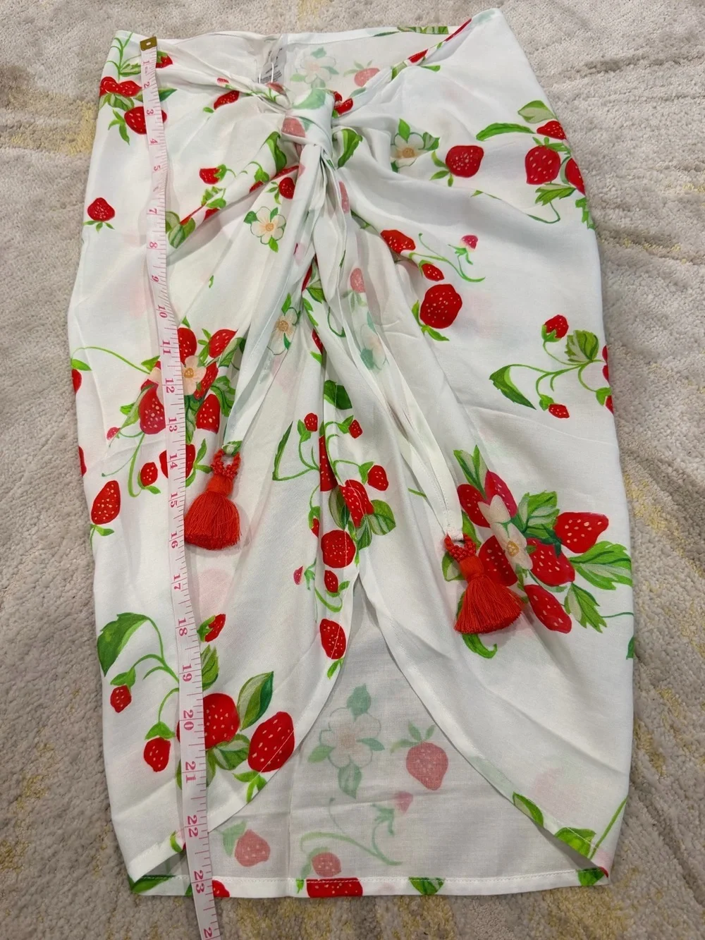 PQ Swim Strawberry Fields Sarong Swim Cover Up Pareo Skirt NWT $94 Retail